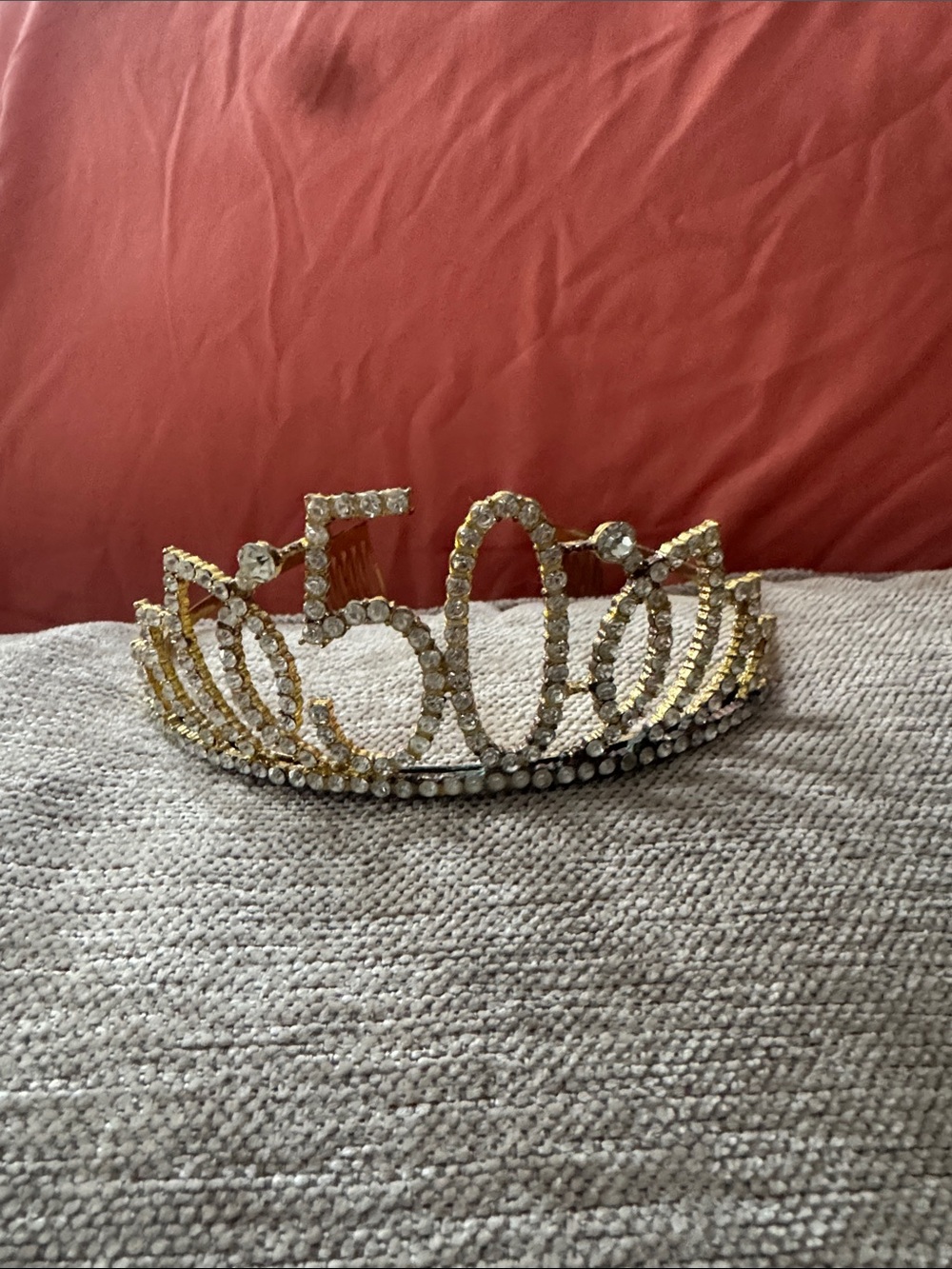 Gold and Silver Rhinestone 50th Birthday Tiara